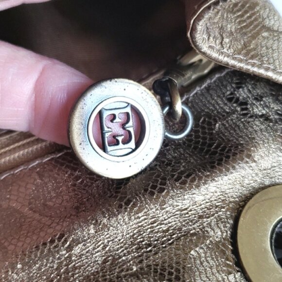 Escada Gold Python Snakeskin Lace Crossbody Bag / Luxury Handbag - Picture 14 of 16